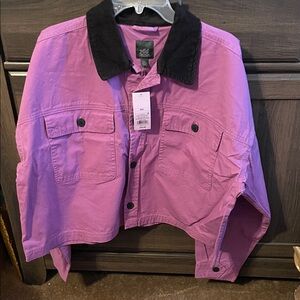 Wild Fable Purple & Black Collar Jacket Size XXL NWT